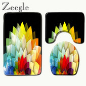 Zeegle Protuklizni set prostirki za kupaonicu od 3 komada Flanel Kupaonski tepih Kupaonica Tuš Podna prostirka Podna prostirka U-oblika WC prostirka