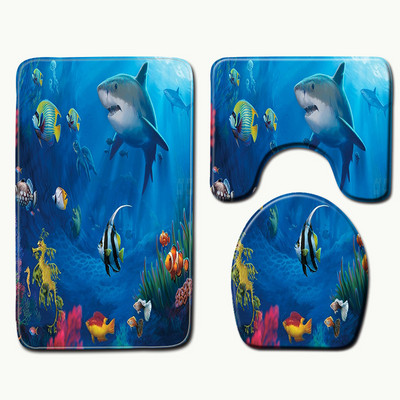 Zeegle Protuklizni set prostirki za kupaonicu od 3 komada Flanel Kupaonski tepih Kupaonica Tuš Podna prostirka Podna prostirka U-oblika WC prostirka