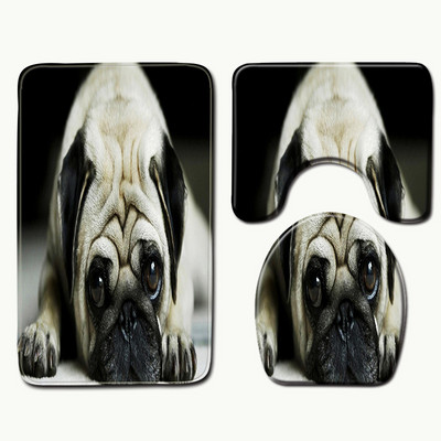 Zeegle Protuklizni set prostirki za kupaonicu od 3 komada Flanel Kupaonski tepih Kupaonica Tuš Podna prostirka Podna prostirka U-oblika WC prostirka