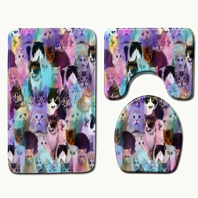 Zeegle Protuklizni set prostirki za kupaonicu od 3 komada Flanel Kupaonski tepih Kupaonica Tuš Podna prostirka Podna prostirka U-oblika WC prostirka