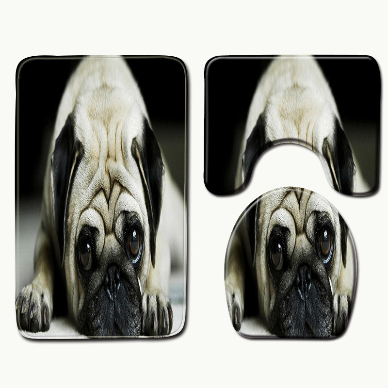 Zeegle Protuklizni set prostirki za kupaonicu od 3 komada Flanel Kupaonski tepih Kupaonica Tuš Podna prostirka Podna prostirka U-oblika WC prostirka