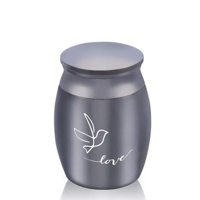 Urna za kremiranje s uzorkom zaljubljenih ptica Urne za uspomene za ljudske kućne ljubimce Pepeo Metalni ručno oslikani pepeo za pogrebne i pogrebne urne