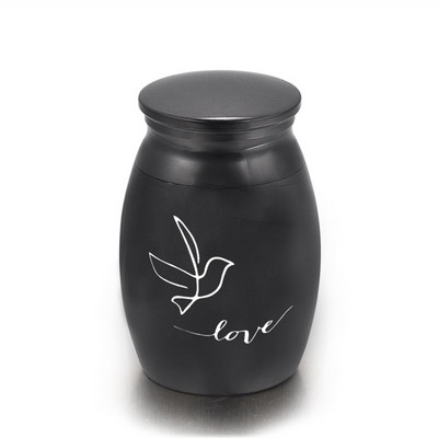 Urna za kremiranje s uzorkom zaljubljenih ptica Urne za uspomene za ljudske kućne ljubimce Pepeo Metalni ručno oslikani pepeo za pogrebne i pogrebne urne