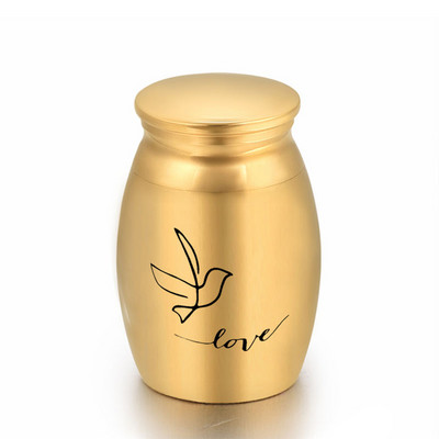 Urna za kremiranje s uzorkom zaljubljenih ptica Urne za uspomene za ljudske kućne ljubimce Pepeo Metalni ručno oslikani pepeo za pogrebne i pogrebne urne