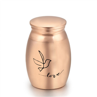 Urna za kremiranje s uzorkom zaljubljenih ptica Urne za uspomene za ljudske kućne ljubimce Pepeo Metalni ručno oslikani pepeo za pogrebne i pogrebne urne