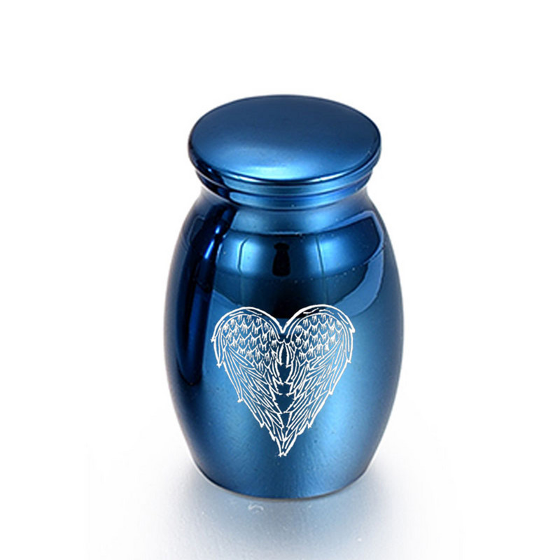 Plave urne za kremiranje ljubavnih anđeoskih krila za pepeo ljudi/kućnih ljubimaca korisne za sprovode, kućne prostore ili ukrase automobila, male male