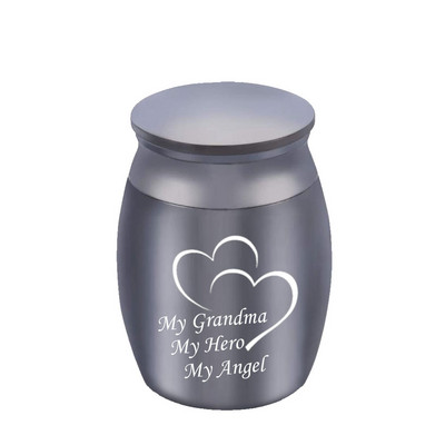 Mazas piemiņas urnas cilvēku pelniem Mini kremācijas urnas pelniem Alumīnija sakausējums piemiņas pelnu turētājs, sudrabs vecmāmiņai