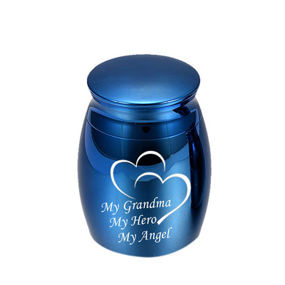 Mazas piemiņas urnas cilvēku pelniem Mini kremācijas urnas pelniem Alumīnija sakausējums piemiņas pelnu turētājs, sudrabs vecmāmiņai