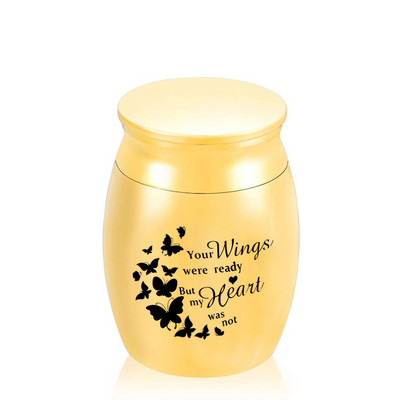 Ljudski suvenir Poklon Male urne za kremiranje pepela Držač za uspomenu na kućne ljubimce Mini - Vaša su krila bila spremna Moje srce nije