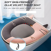 1PC Zadebljana navlaka za WC dasku, topla brtva iz crtanih filmova, Mekana navlaka za WC školjku, univerzalna podloga periva, zimska kupaonska oprema