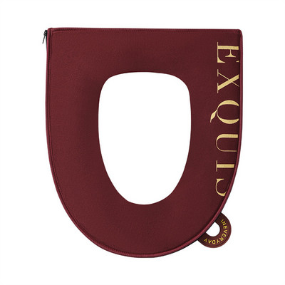 Kvadrātveida tualetes sēdekļa spilvens viegls luksusa samta tualetes pārvalks ziemas ar rokturi, rāvējslēdzējs, kvadrātveida mājsaimniecības ūdensizturīgs tualetes sēdeklis