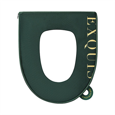 Kvadrātveida tualetes sēdekļa spilvens viegls luksusa samta tualetes pārvalks ziemas ar rokturi, rāvējslēdzējs, kvadrātveida mājsaimniecības ūdensizturīgs tualetes sēdeklis