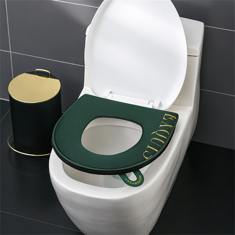 Kvadrātveida tualetes sēdekļa spilvens viegls luksusa samta tualetes pārvalks ziemas ar rokturi, rāvējslēdzējs, kvadrātveida mājsaimniecības ūdensizturīgs tualetes sēdeklis