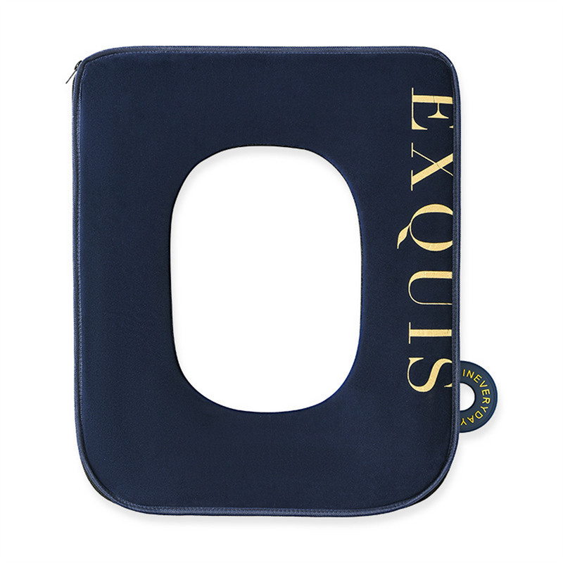 Kvadrātveida tualetes sēdekļa spilvens viegls luksusa samta tualetes pārvalks ziemas ar rokturi, rāvējslēdzējs, kvadrātveida mājsaimniecības ūdensizturīgs tualetes sēdeklis