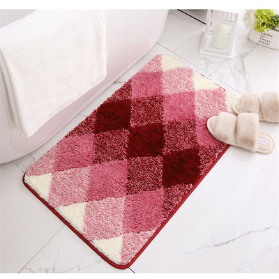 Gradient Color Flocking vannas paklāji Neslīdošs, absorbējošs pēdu paliktnis dušas durvju paklāji Mikrošķiedras vannas istabas paklāji mājas ieejas grīdas paliktnis