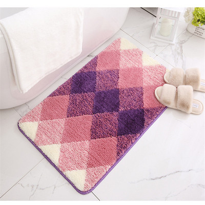 Gradient Color Flocking vannas paklāji Neslīdošs, absorbējošs pēdu paliktnis dušas durvju paklāji Mikrošķiedras vannas istabas paklāji mājas ieejas grīdas paliktnis