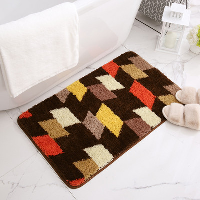 Gradient Color Flocking vannas paklāji Neslīdošs, absorbējošs pēdu paliktnis dušas durvju paklāji Mikrošķiedras vannas istabas paklāji mājas ieejas grīdas paliktnis