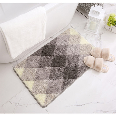 Gradient Color Flocking vannas paklāji Neslīdošs, absorbējošs pēdu paliktnis dušas durvju paklāji Mikrošķiedras vannas istabas paklāji mājas ieejas grīdas paliktnis