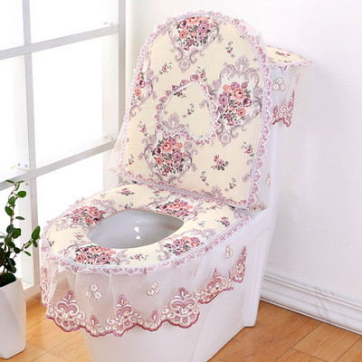 Podloga za WC školjku 3 kom./komplet Jastuk Navlaka za kućnu WC školjku Navlaka za WC školjku Čipkasti toaletni set za zimu