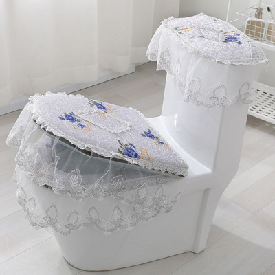 Podloga za WC školjku 3 kom./komplet Jastuk Navlaka za kućnu WC školjku Navlaka za WC školjku Čipkasti toaletni set za zimu