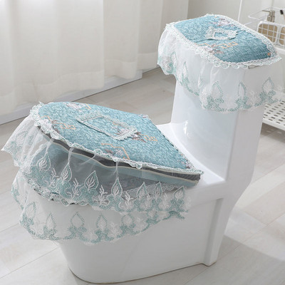 Podloga za WC školjku 3 kom./komplet Jastuk Navlaka za kućnu WC školjku Navlaka za WC školjku Čipkasti toaletni set za zimu