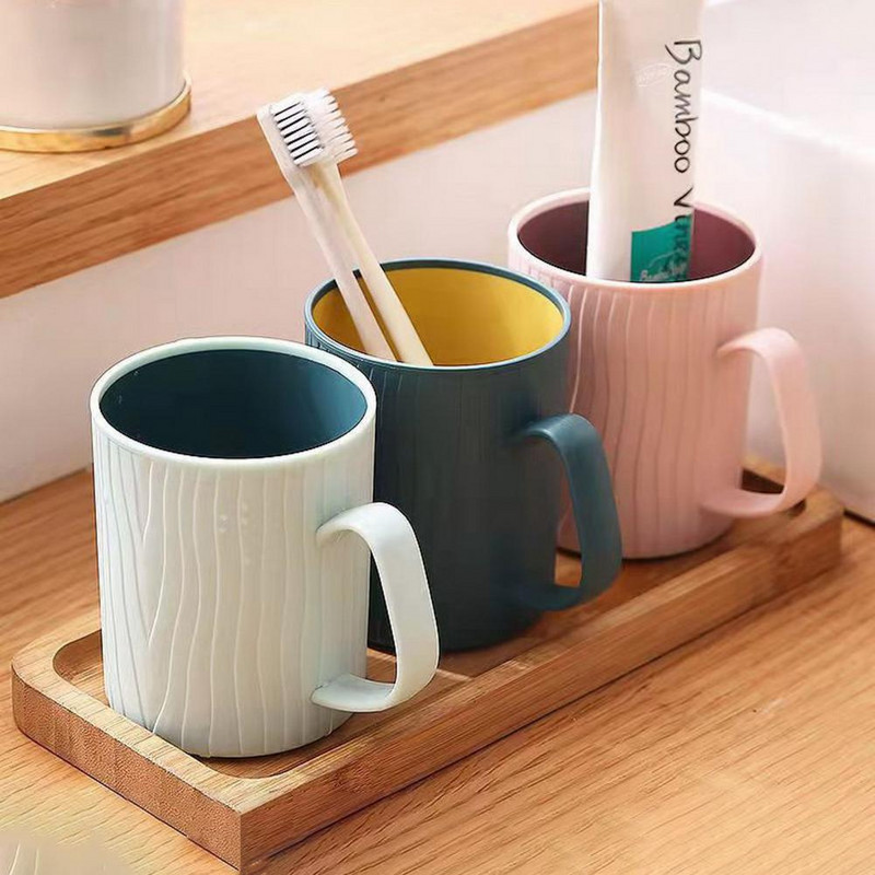 Modes suku tīrīšanas krūze ar rokturi Izturīgs ziemeļvalstu stila mazgāšanas istabas mutes skalojamais krūze Izturīgs mutes skalojamā līdzekļa kauss ikdienas dzīvei