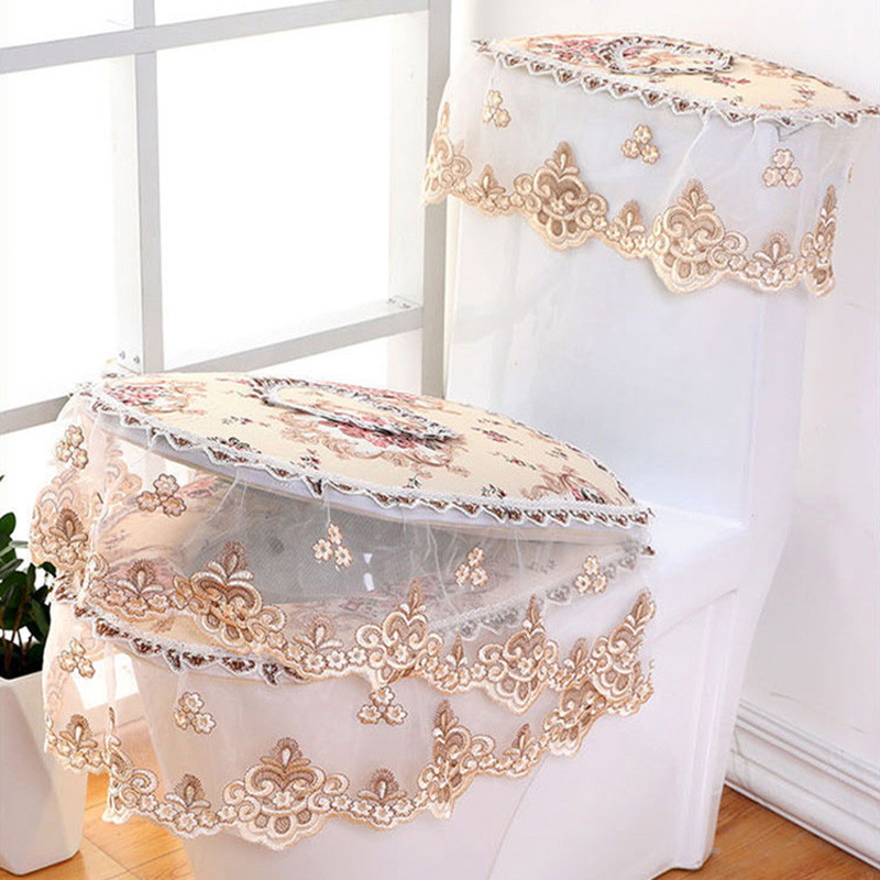 Four Seasons universālie U-veida tualetes sēdekļu paliktņi 3 gab./komplekts Eiropas mežģīnes tualetes sēdekļa spilvens mājsaimniecības tualetes dekorēšanas paklājiņi