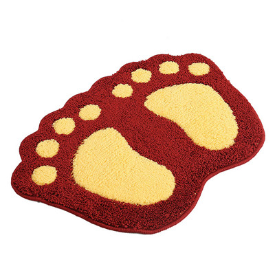 Upijajuća neklizajuća prostirka za kupanje Neklizajuća čupava kupaonska prostirka Modni slatki otisci stopala Bočni jastučić za noge Podloga za kućni dekor