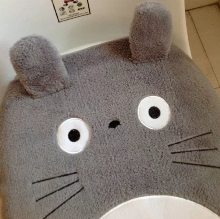 Totoro My Neighbor Cat Anime vannas istabas plīša tualetes sēdekļa pārvalks WC sēdekļa spilvena rāmis vannas durvju paklājiņa komplekts