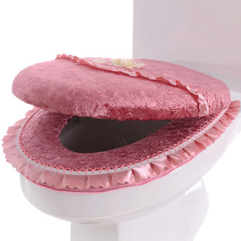 Μοτίβο εκτύπωσης μόδας Παχύ σετ μαξιλαριού καθίσματος τουαλέτας Κάλυμμα καθίσματος τουαλέτας τύπου Universal Winter ζεστό φερμουάρ Τουαλέτα Ma