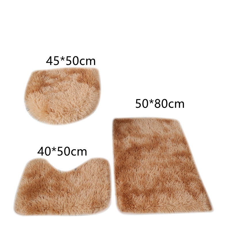 3gab/komplekts Tie-Dye Krāsains vannas istabas paklājiņu komplekts Neslīdošs vannas tualetes paklāji Taisnstūra U-veida vannas istabas tualetes paklāji un vāka pārsegu komplekts