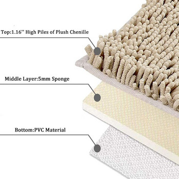 Нехлъзгаща се постелка за баня Мека, уютна, рошава, издръжлив килим за баня Плюшен килим за вани Дъждовни душове и под мивката