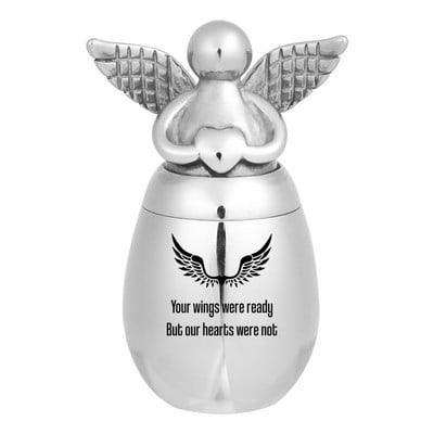 316L nehrđajući čelik Anđeoska krila Srce Male urne Tvoja su krila bila spremna Spomenici Pepeo za kremiranje Urna za uspomenu Oblik kovčega u obliku jajeta