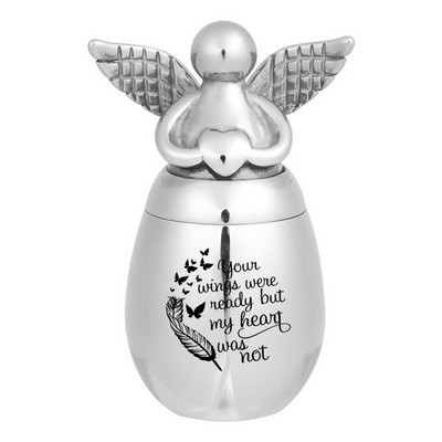 316L nehrđajući čelik Anđeoska krila Srce Male urne Tvoja su krila bila spremna Spomenici Pepeo za kremiranje Urna za uspomenu Oblik kovčega u obliku jajeta