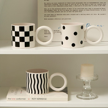 Ръчно рисувана чаша за вода за уста с дръжка Чаша за чай и кафе Пластмасова чаша за домашния офис в съдомиялна машина, подходяща за пиене вкъщи