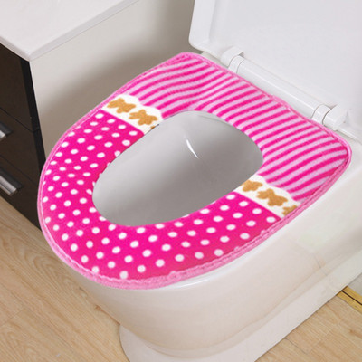 Zimska topla navlaka za WC sjedalo Closestool Mat 1 kom perivi kupaonski dodaci Pletivo čiste boje Mekana podloga u obliku slova O WC sjedalo