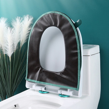 Капак за тоалетна седалка за баня с цип Универсална плюшена възглавница за тоалетна домакинска топла мека удебелена калъфка за тоалетна седалка Зимна WC постелка