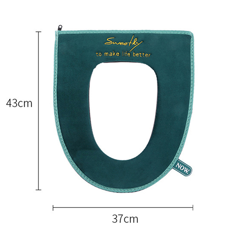 Kupaonska navlaka za WC sjedalo s patentnim zatvaračem Univerzalni plišani jastuk za WC školjku Topla, mekana, zadebljana navlaka za WC sjedalo Zimska WC prostirka