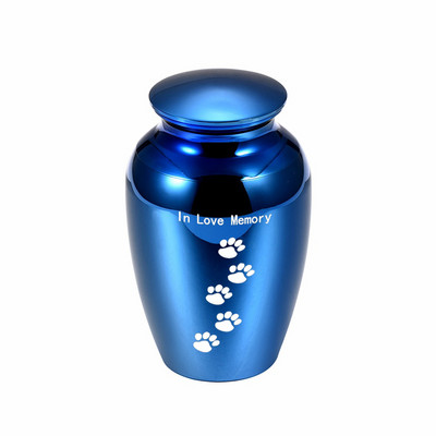Pogrebna memorijalna urna s otiskom šape slatkog ljubimca 45X70 mm Metalna za pse, mačke Kremiranje Držač za pepeo Male životinje Urna za zečeve Ptice Pepeo
