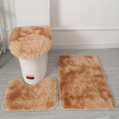 3Ps/Set Mekana plišana navlaka za WC dasku Periva neklizajuća WC prostirka za kućnu kupaonicu Podne prostirke za tuširanje Ukras čiste boje