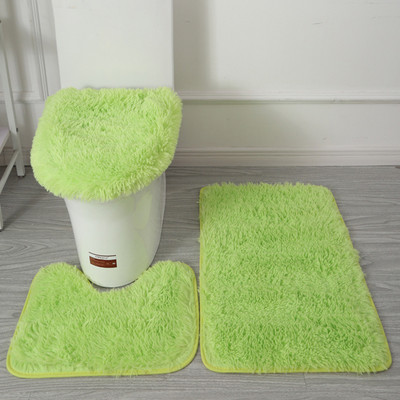 3Ps/Set Mekana plišana navlaka za WC dasku Periva neklizajuća WC prostirka za kućnu kupaonicu Podne prostirke za tuširanje Ukras čiste boje