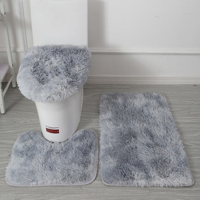 3Ps/Set Mekana plišana navlaka za WC dasku Periva neklizajuća WC prostirka za kućnu kupaonicu Podne prostirke za tuširanje Ukras čiste boje