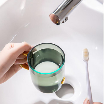 Четкане Чаша за вода за уста Прозрачна чаша за миене с дръжка Обикновени домашни чаши за баня Туалетни Принадлежности Дропшиппинг