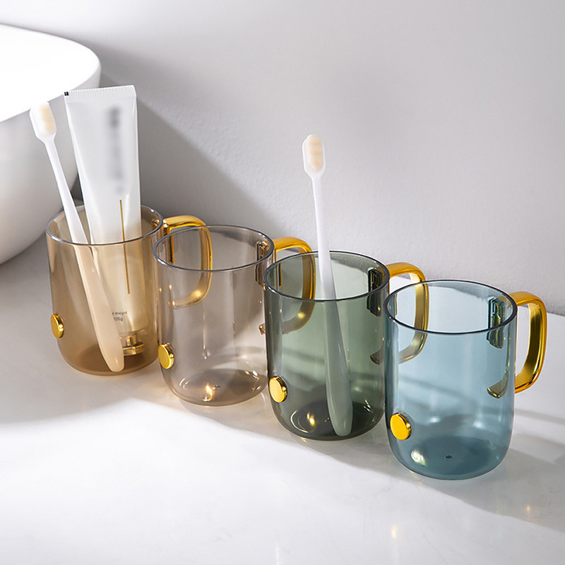 Čašica za ispiranje usta Prozirna čašica za pranje s ručkom Jednostavne kućne kupaonske čaše Tualetne Prinadležnosti Dropshipping