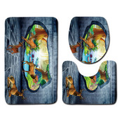 Zeegle Memory spužva s otisnutim životinjama 3 kom/set 3D prostirke u kupaonici Protuklizni kupaonski tepisi WC prostirke za kupaonicu Tepisi Poklopac