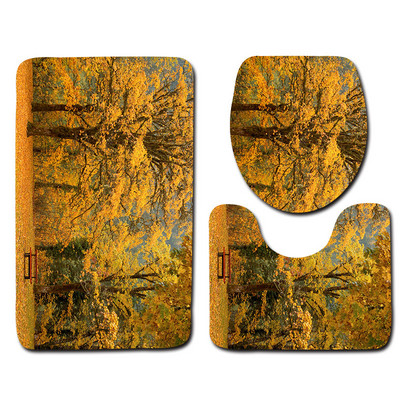 Zeegle Printed Tree Set kupaonskih prostirača Podna prostirka za kadu Ulazni otirač Prostirka s postoljem Prostirka za noge od mikrovlakana Protuklizna prostirka