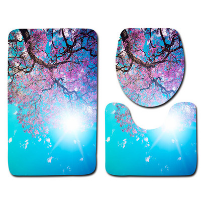 Zeegle Printed Tree Set kupaonskih prostirača Podna prostirka za kadu Ulazni otirač Prostirka s postoljem Prostirka za noge od mikrovlakana Protuklizna prostirka