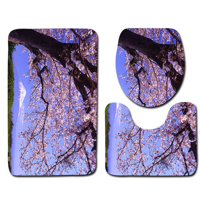 Zeegle Printed Tree Set kupaonskih prostirača Podna prostirka za kadu Ulazni otirač Prostirka s postoljem Prostirka za noge od mikrovlakana Protuklizna prostirka