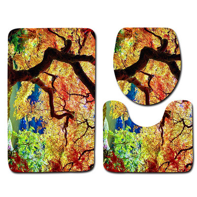Zeegle Printed Tree Set kupaonskih prostirača Podna prostirka za kadu Ulazni otirač Prostirka s postoljem Prostirka za noge od mikrovlakana Protuklizna prostirka