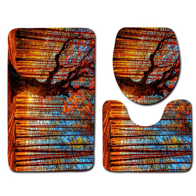 Zeegle Printed Tree Set kupaonskih prostirača Podna prostirka za kadu Ulazni otirač Prostirka s postoljem Prostirka za noge od mikrovlakana Protuklizna prostirka